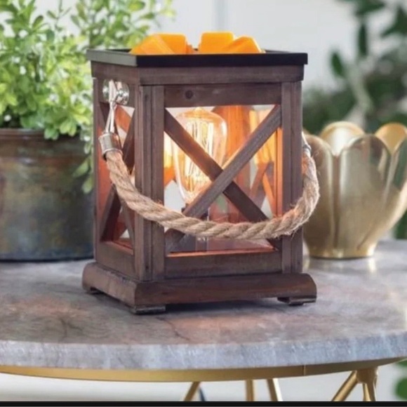 Rustic Brown Lantern with Rope Handle - Picture 1 of 1